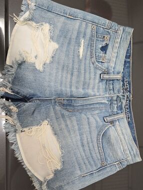 American Eagle Outfitters Light Blue Distressed Denim Cutoff Shorts